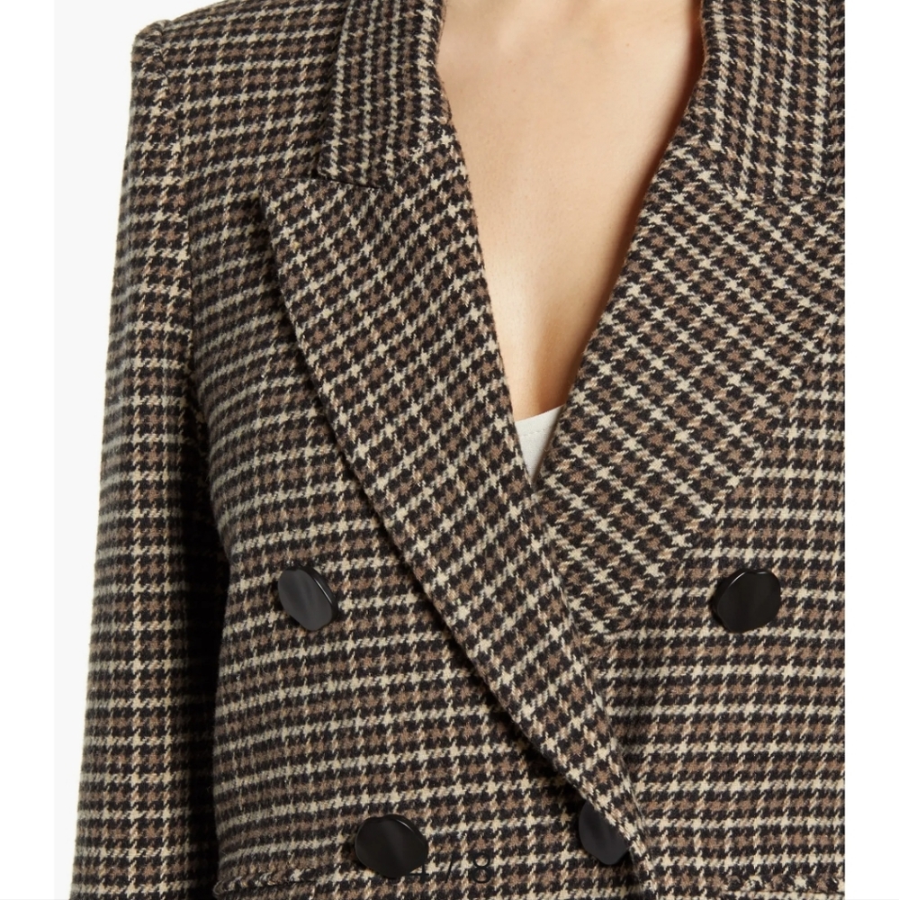 ASTR the label Manhattan Cropped Blazer Hazelnut‎ Houndstooth Size M - Picture 3 of 16